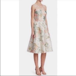 NWT Jacquard Pink & White Metallic Cocktail Dress